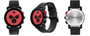 Movado Men's Swiss TR90 Black Leather Strap Watch 43.5mm